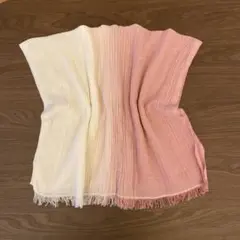 UNIQLO コットンリネンストール ホワイト・ピンクグラデーション