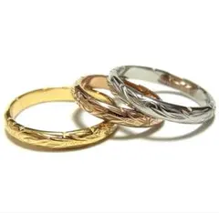 ハワイアンジュエリー 指輪 リング スクロール サージカル ステンレス