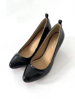 HERE'S 黒 エナメル ハイヒール