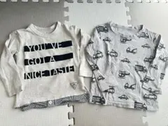 長袖カットソーセット 100cm 車プリント　2枚セット