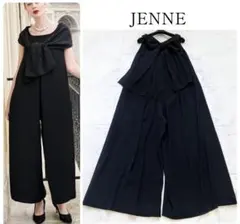 美品 JENNE ジェンヌ 3WAYバックリボンサロペット オールインワン 黒