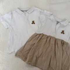 petit main ポロシャツとワンピースセット 100 80 兄妹