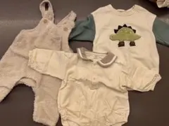 petit main 恐竜プリントロンパース 70