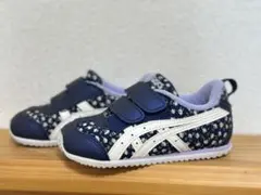 【美品】ASICS 花柄 ネイビー スニーカー　15.5cm