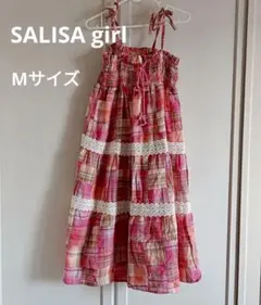 ベアトップワンピ キャミソールワンピ ロングスカート チェック パッチワーク風