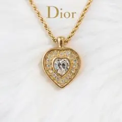 ✨美品✨Dior ディオール ハート ラインストーン ネックレス ゴールド