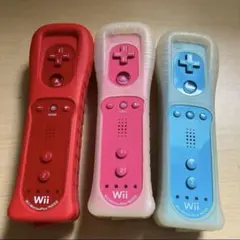 【ジャンク品】Wiiリモコンプラス 3個セット レッド ピンク ブルー