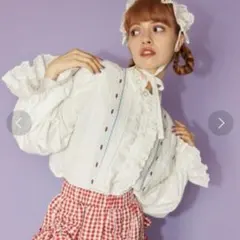 CANDY STRIPPER 24SS　レースチューリップ刺繍コットンブラウスMのサムネイル