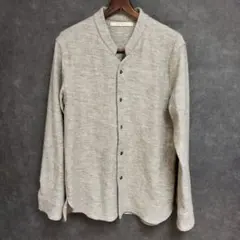 Honor gathering グレー スタンドカラー ウール シャツ L