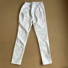 ANGELIEBE ホワイト スリムフィットパンツ・マタニティ