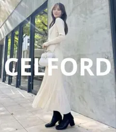 新品未使用 CELFORD ニットワンピース 36 ホワイト レディース