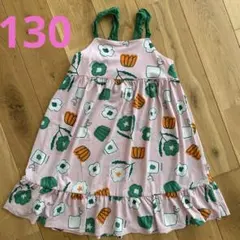 moimoln モイモルン 総柄　ワンピース　130 花柄　フリル　ストレッチのサムネイル
