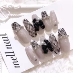 3641ネイルチップ 量産型 ワンホン フレンチガーリー 韓国 地雷 オーダー