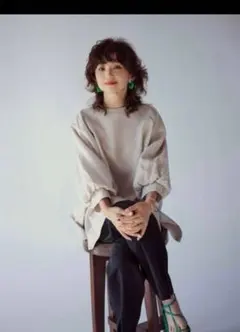 ミラオーウェン リネン パンツセットアップ ブラック ベージュ