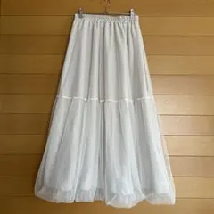 シフォン マキシ丈フレアスカート 社交ダンス 練習着 レッスン着 ウエスト総ゴム