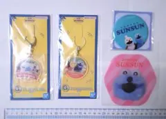 パペットスンスン　アクリルコレクション＆両面缶ミラー＆ジッパーバッグ　４点セット