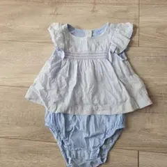 水色フリルロンパース 80cm