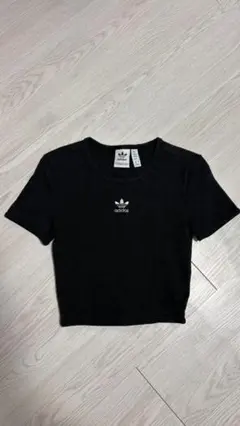 adidas美品　ブラック　クロップド丈　平成ギャル　ピチT　Y2K