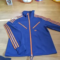 adidas 3本ライン ジャージ 2XL ネイビー/オレンジ