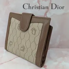 クリスチャン・ディオール二つ折り財布 ベージュ/ブラウン