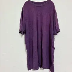 モッシモ Tシャツ クルーネック 半袖 無地 4L 紫 綿混 デイリー ビッグのサムネイル