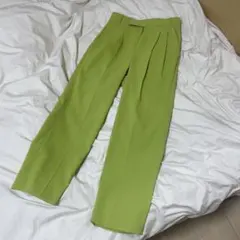 spick&span【34】【S】スラックス ボトムス ライトグリーン 黄緑