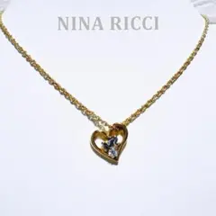 NINA RICCI　ニナリッチ　ハートネックレス　2トーンカラー　一粒ストーンのサムネイル