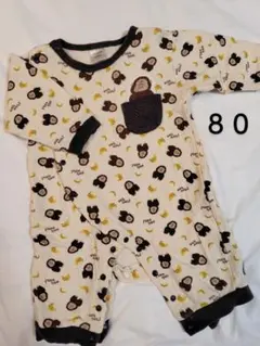 １日限定SALE ⋆ ࣪. 美品 ˖ ࣪⭑ ゴリラ バナナ柄ロンパース 80