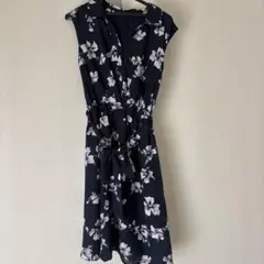 プロポーションボディドレッシング　美品 花柄ワンピース ウエストリボン フラワーのサムネイル