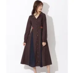 REDYAZEL チェック柄ロングシャツワンピース S