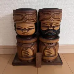希少品 民俗工芸品 4点セット 昭和レトロ 木製人形 民族 エスニック
