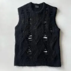 GIVENCHY ジバンシー モヘヤ混 ダメージ加工 シースルー ニットベストのサムネイル