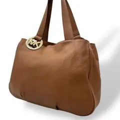 良品 894 マイケルコース トートバッグ シボ革 レザー ブラウン A4