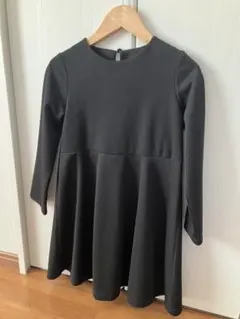 ブラック 長袖 Aライン ワンピース 130 ブラックフォーマル