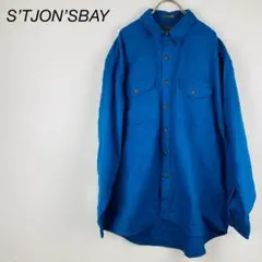 ST.JOHN’S BAY シャモアクロスシャツ XL 青 ヘビーウェイト lのサムネイル