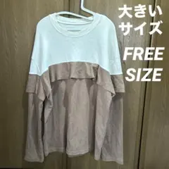 大きいサイズ フリル付き 柔らかカットソー