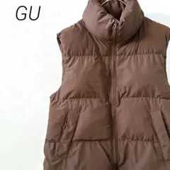 GU ヒートパデッドオーバーサイズベスト ハイネック ポケット付き シンプル