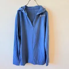 SENTA フード付きパーカー 青 ユニセックス Vネック 春 秋 冬 スポーツ