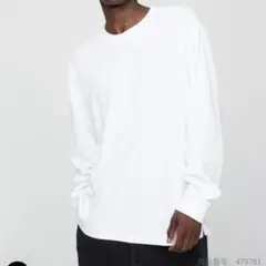 エアリズムコットンクルーネックTシャツ 長袖ホワイト Мサイズ