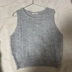グレー ニットベスト サイズF