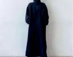 ニコアンド フリースマキシ　ハーフジップ　M ネイビー　ワンピース　紺