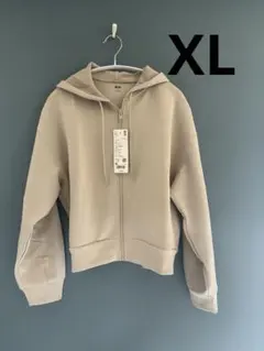 【UNIQLO】 ドライスウェットフルジップパーカー XL NATURAL