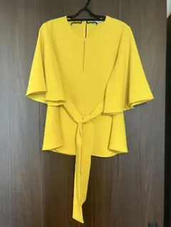 ZARA フレア袖 ブラウス イエロー M