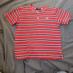 BURBERRY 赤 ストライプ Tシャツ 120A