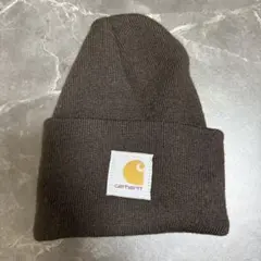 【美品】Carhartt 濃ブラウンニット帽 秋 冬 オシャレ ファッション