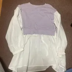 C・O・L・Z・A 長袖シャツ ラベンダー ホワイト