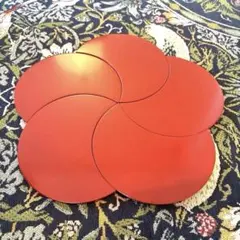 象彦 花寄せ 銘々盆 菓子皿 朱塗り 本漆器