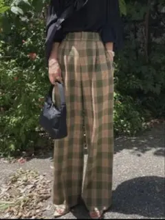 AMERI Vintage 2TUCKS STRAIGHT PANTS チェックのサムネイル
