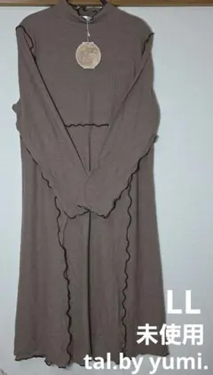 【未使用】しまむら　tal.by yumi. メローPOワンピース　中薄橙 LL