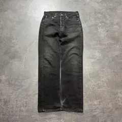 90s USA製リーバイス501後染めサルファブラックデニム硫化染め黒ビンテージ